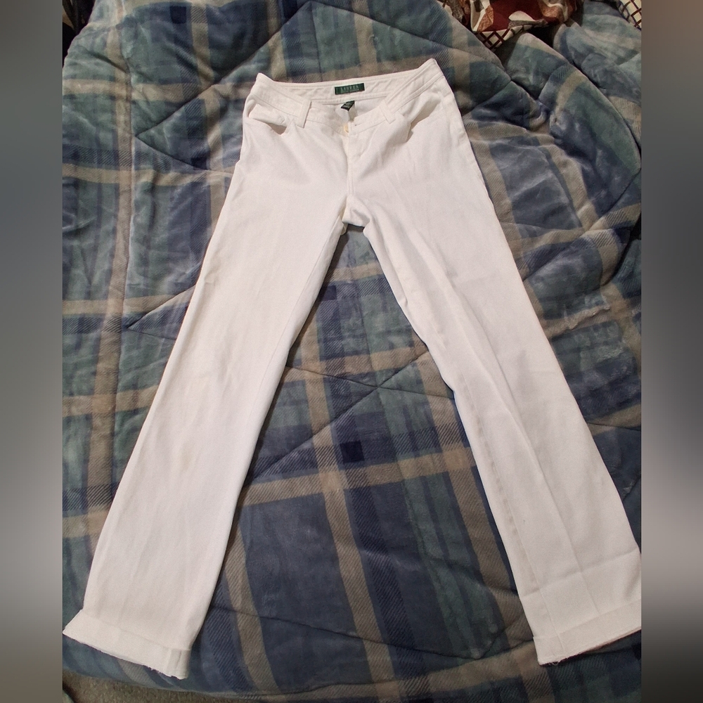 Ralph Lauren Women's White Straight Leg Jeans